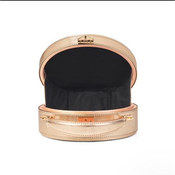 Giles x Aspinal Mini Hat Box Rose Gold Moire Print discontinued - Picture 10 of 17